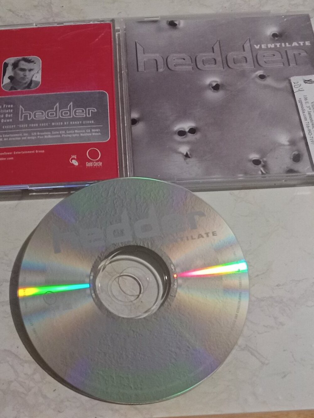 Hedder Ventilate Tested Music CD 2001 Hard Rock Alternative Rock